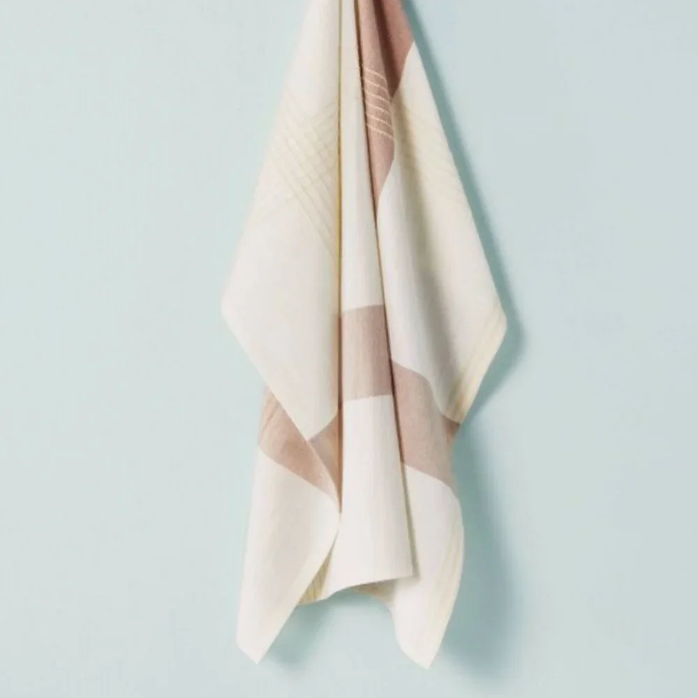 Hearth Hand Magnolia Flour‎ Sack Kitchen Towel Dishtowel Brown Cream Stripe